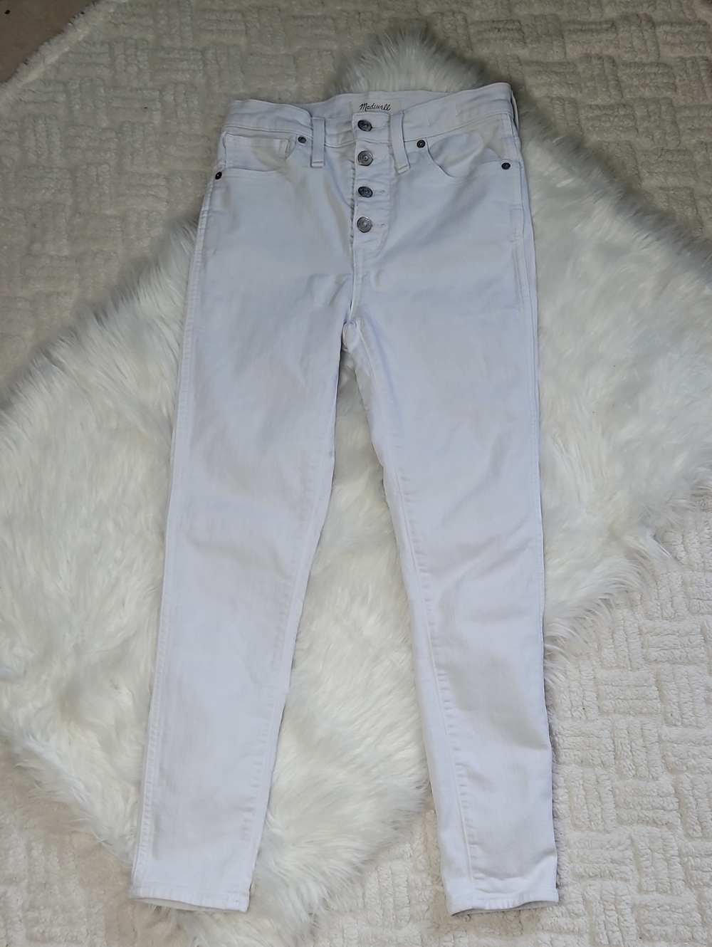 Madewell 10” High Rise Skinny Crop White 27 Jeans - Picture 2 of 10
